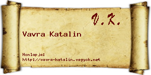 Vavra Katalin névjegykártya